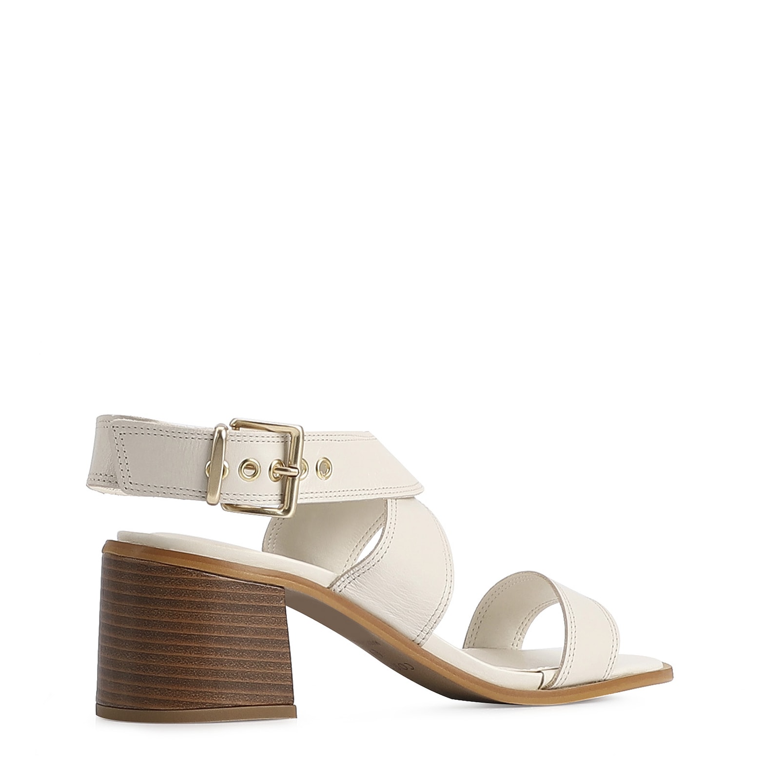 Sandália Couro Off White