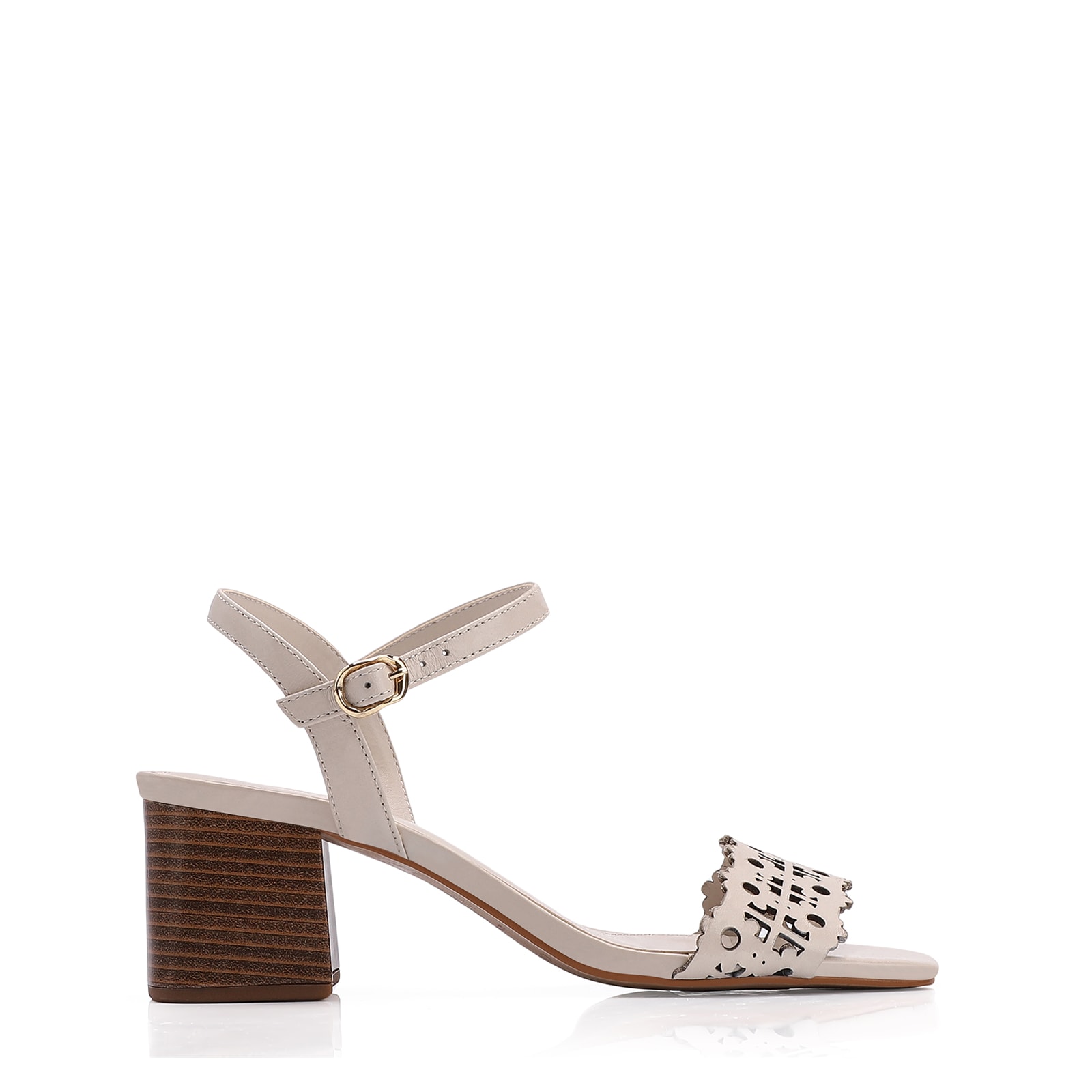 Sandália Couro Off White
