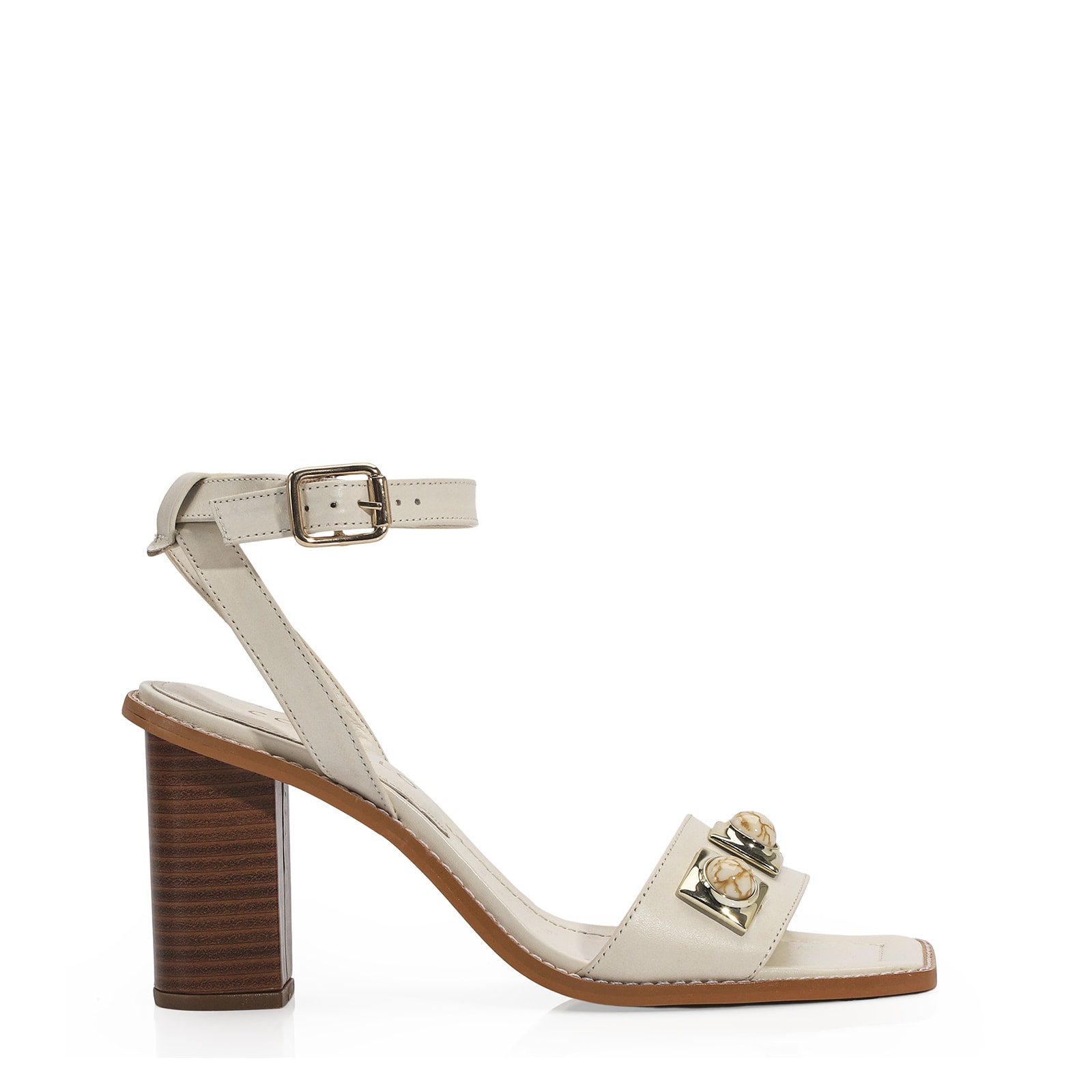 Sandália Couro Off White