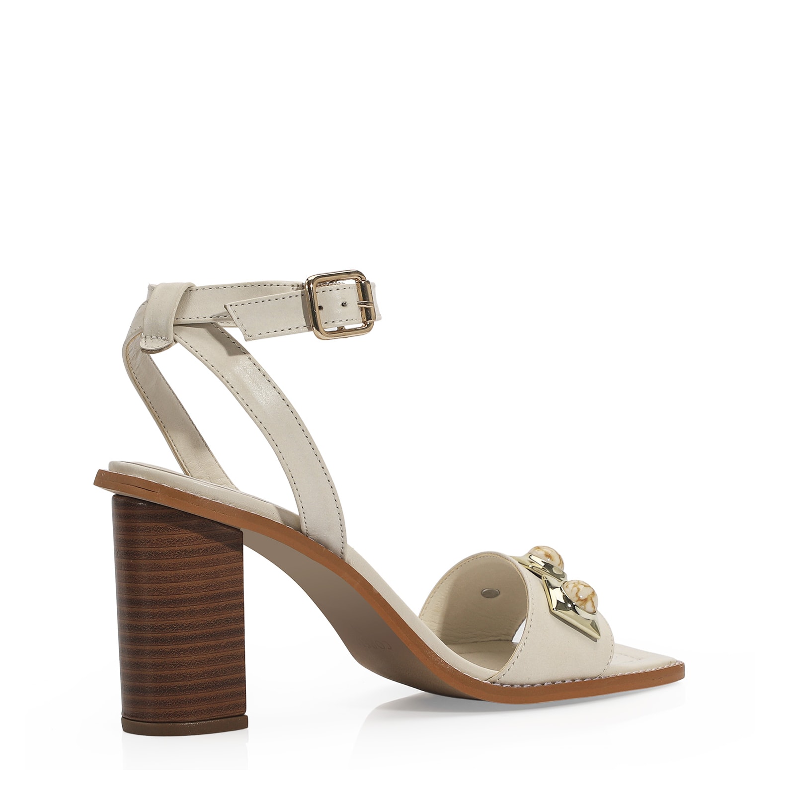Sandália Couro Off White