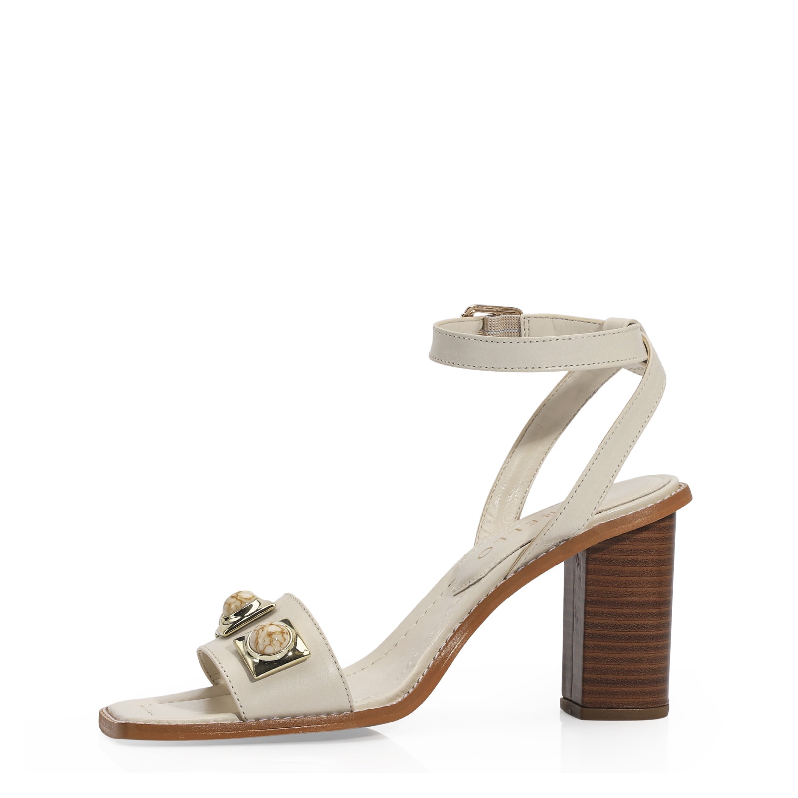 Sandália Couro Off White