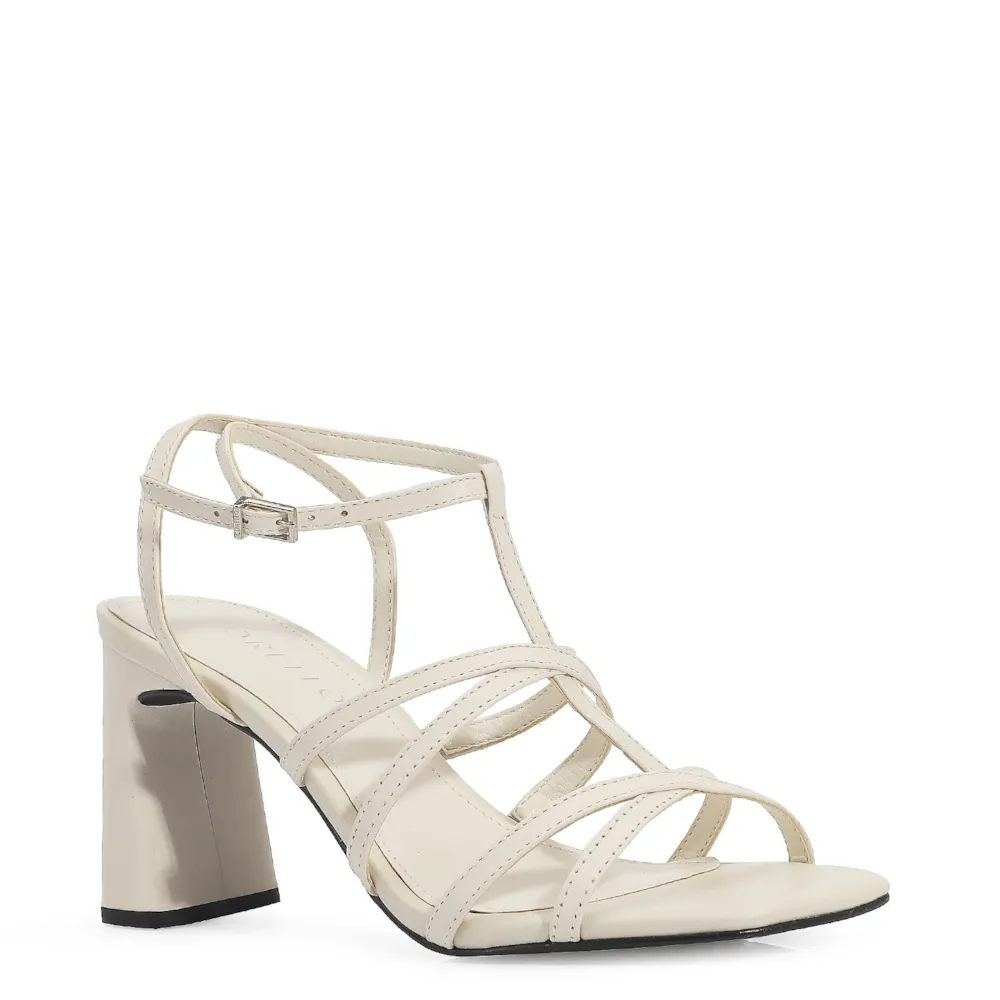 Sandália Couro Off White