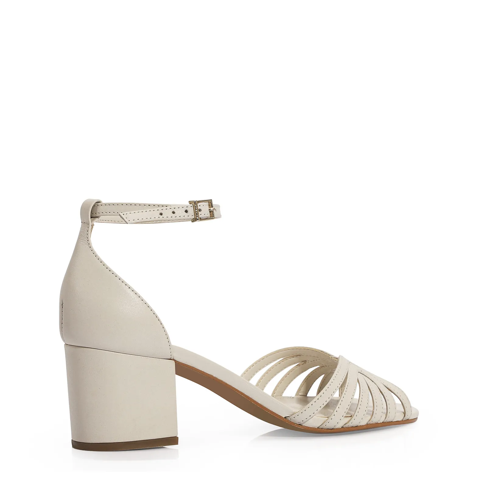 Sandália Couro Off White