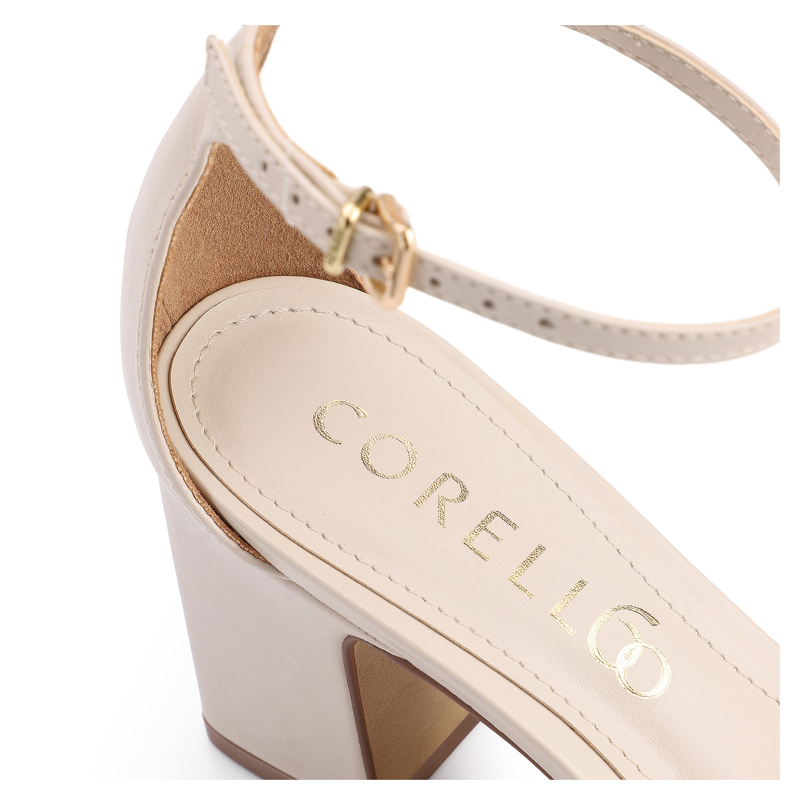 Sandália Couro Off White/Alt Dourado