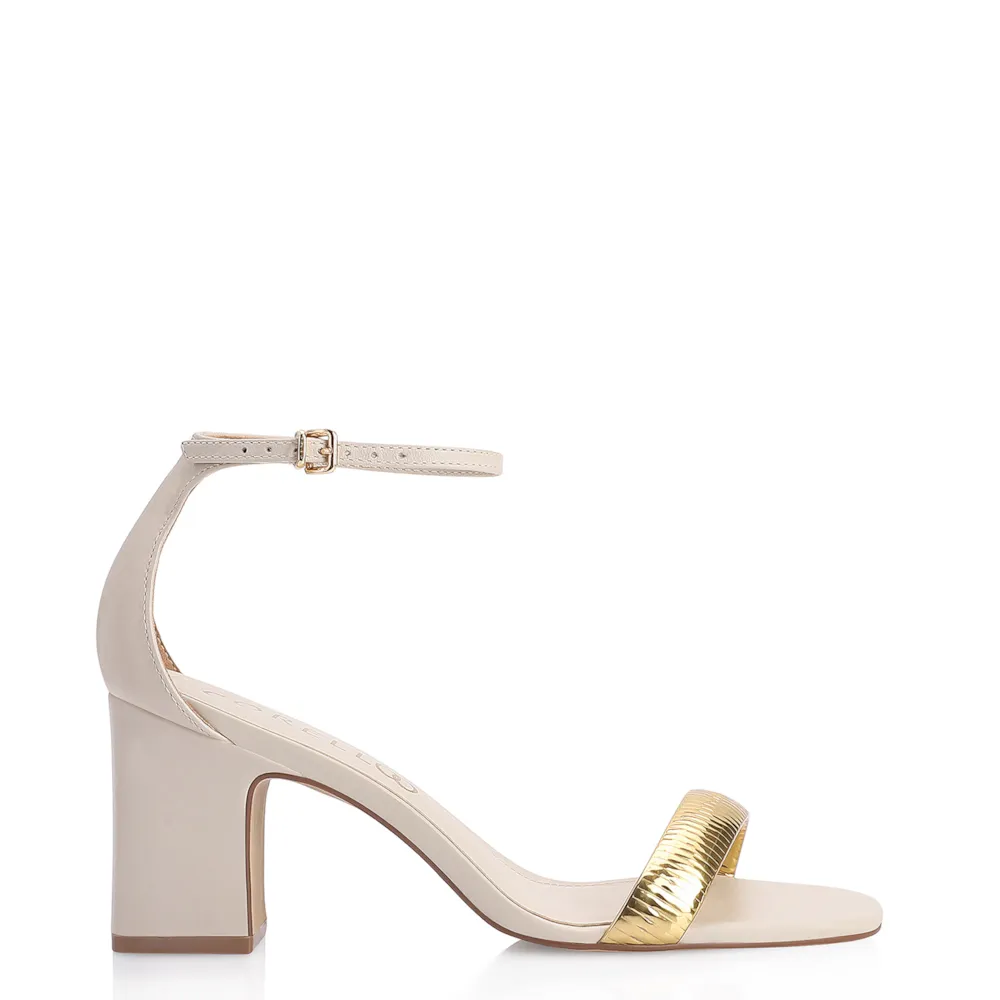 Sandália Couro Off White/Alt Dourado - imagem 2