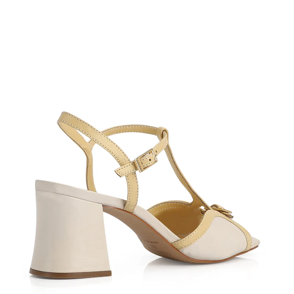 Sandália Couro Off White/Amarelo - imagem 4