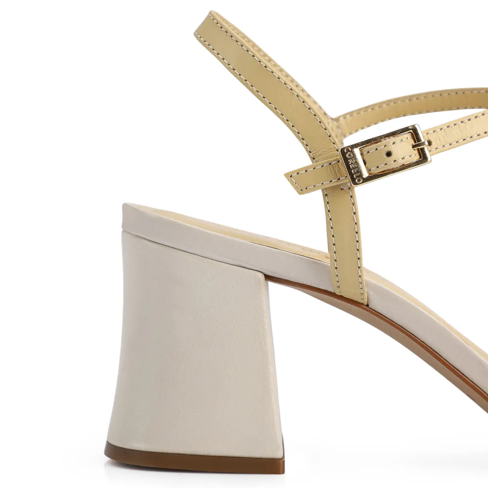 Sandália Couro Off White/Amarelo - imagem 8