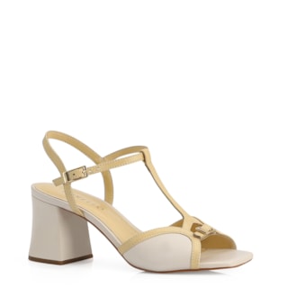 Couro Off White/Amarelo