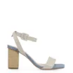 Sandália Couro Off White/Monograma Jeans - imagem 2