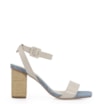 Sandália Couro Off White/Monograma Jeans - imagem 2