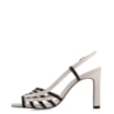 Sandália Couro Off White/Preto - imagem 4