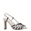 Sandália Couro Off White/Preto - imagem 1