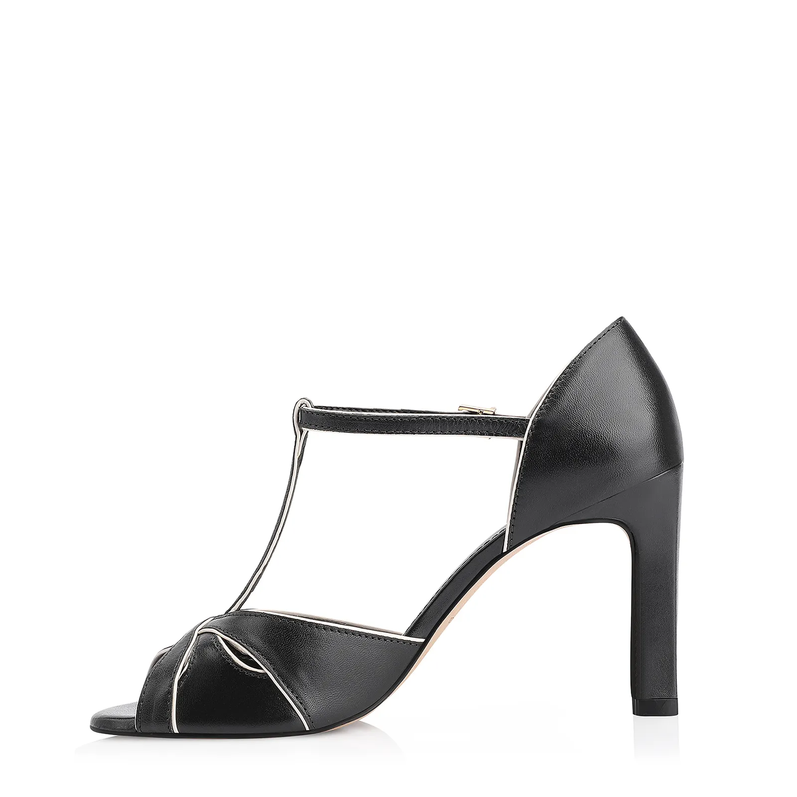Sandália Couro Preto/Alt Off White
