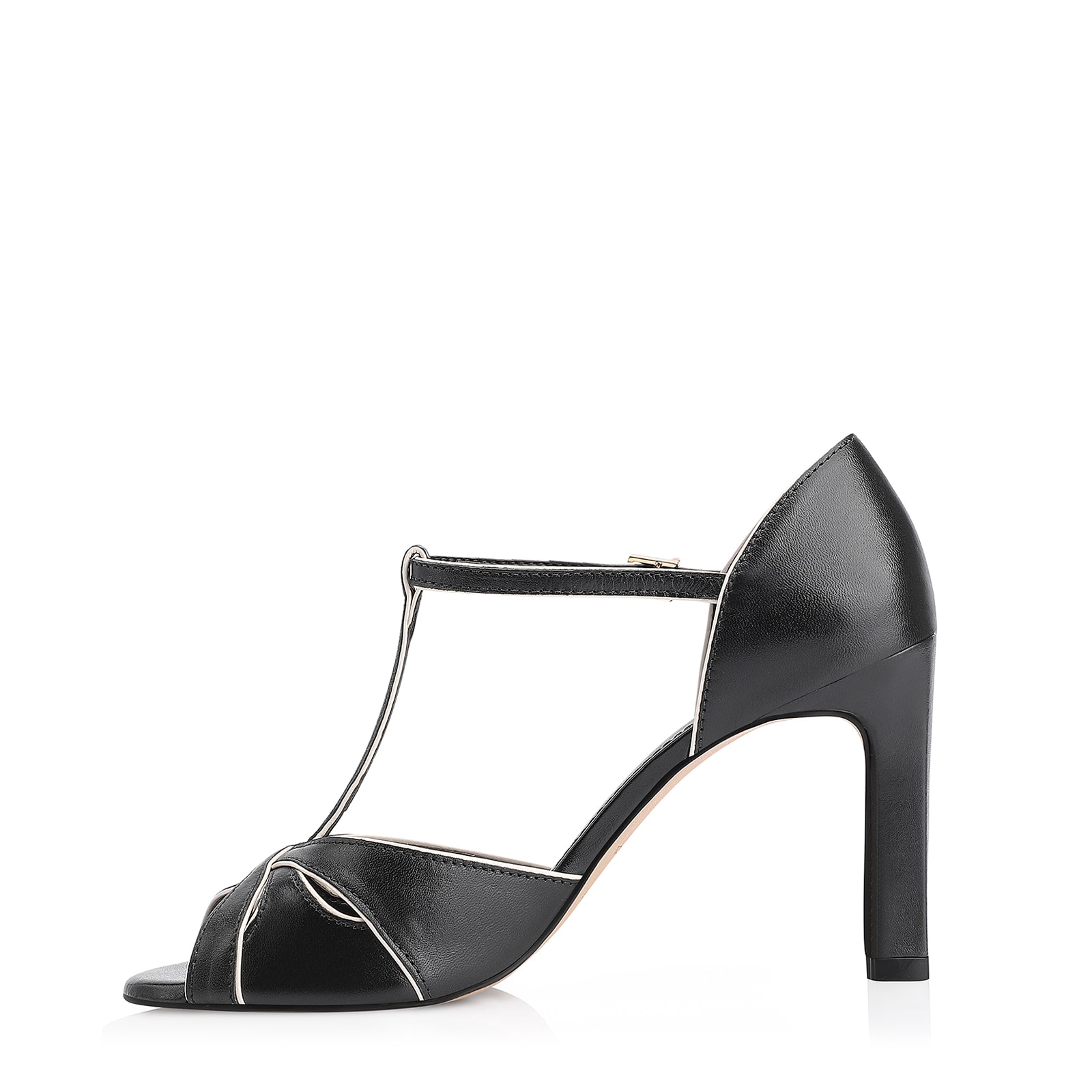 Sandália Couro Preto/Alt Off White
