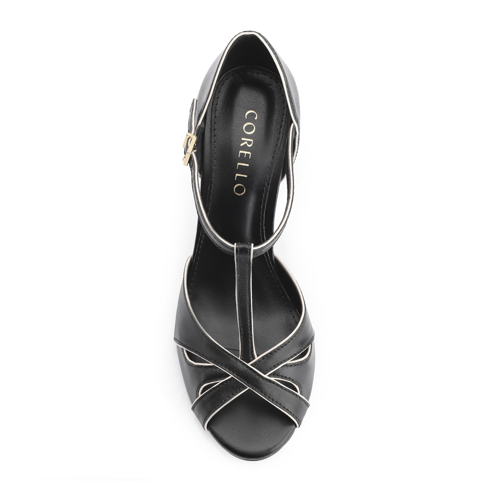 Sandália Couro Preto/Alt Off White