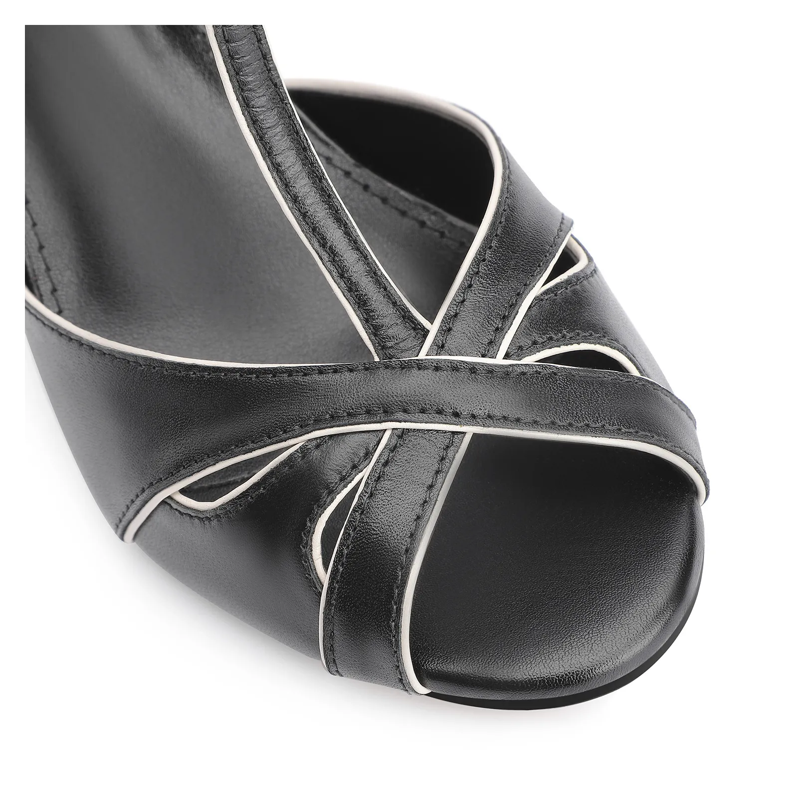 Sandália Couro Preto/Alt Off White