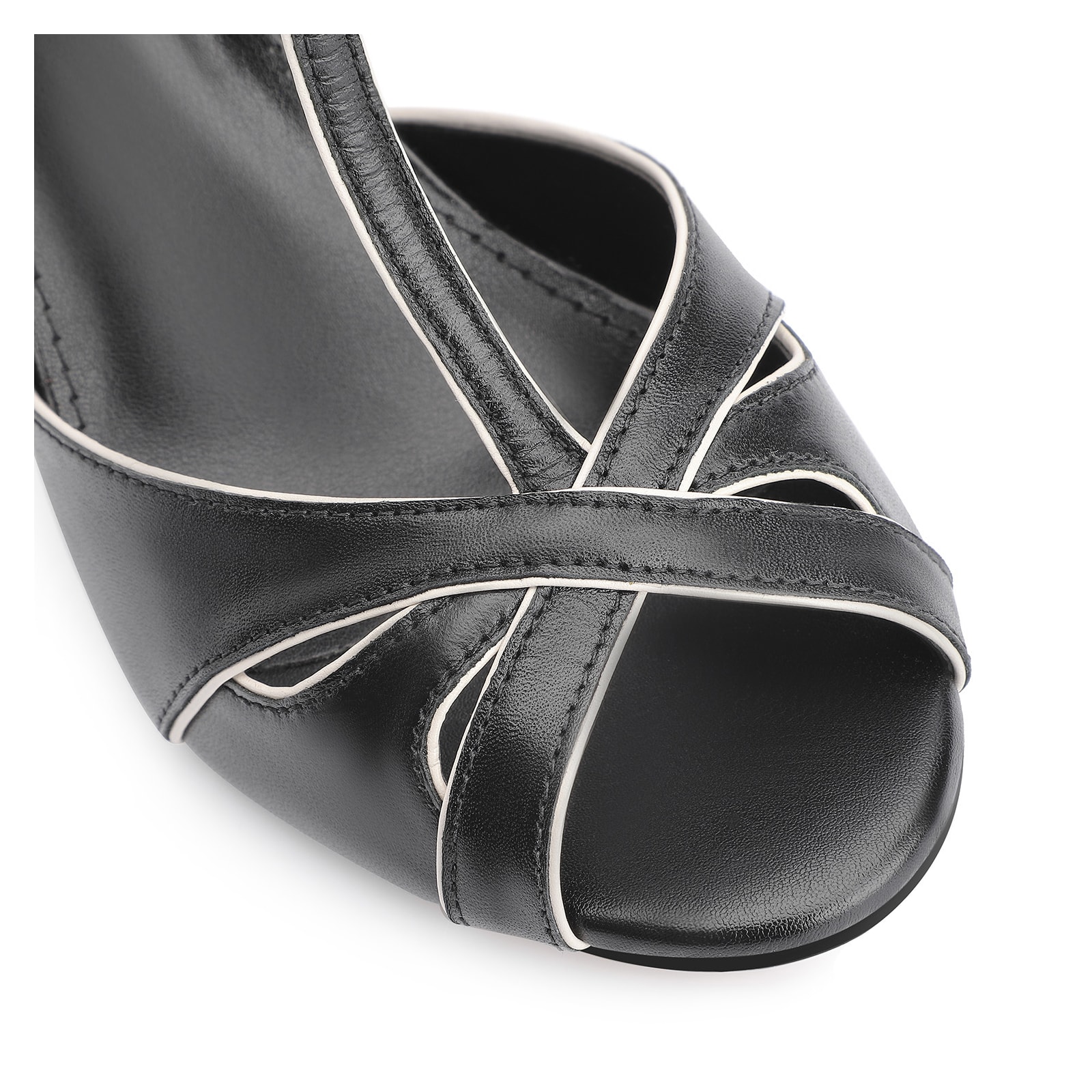 Sandália Couro Preto/Alt Off White