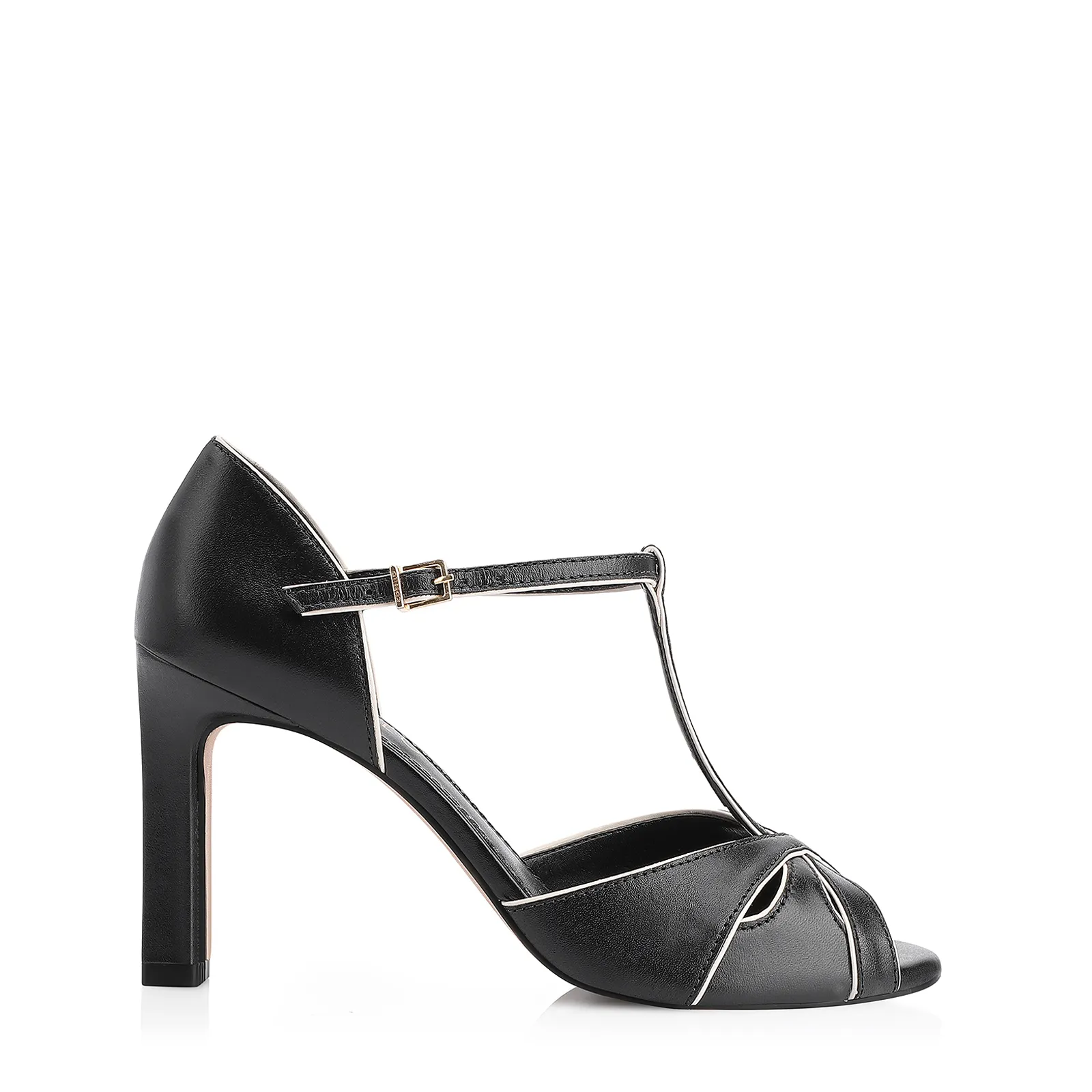 Sandália Couro Preto/Alt Off White