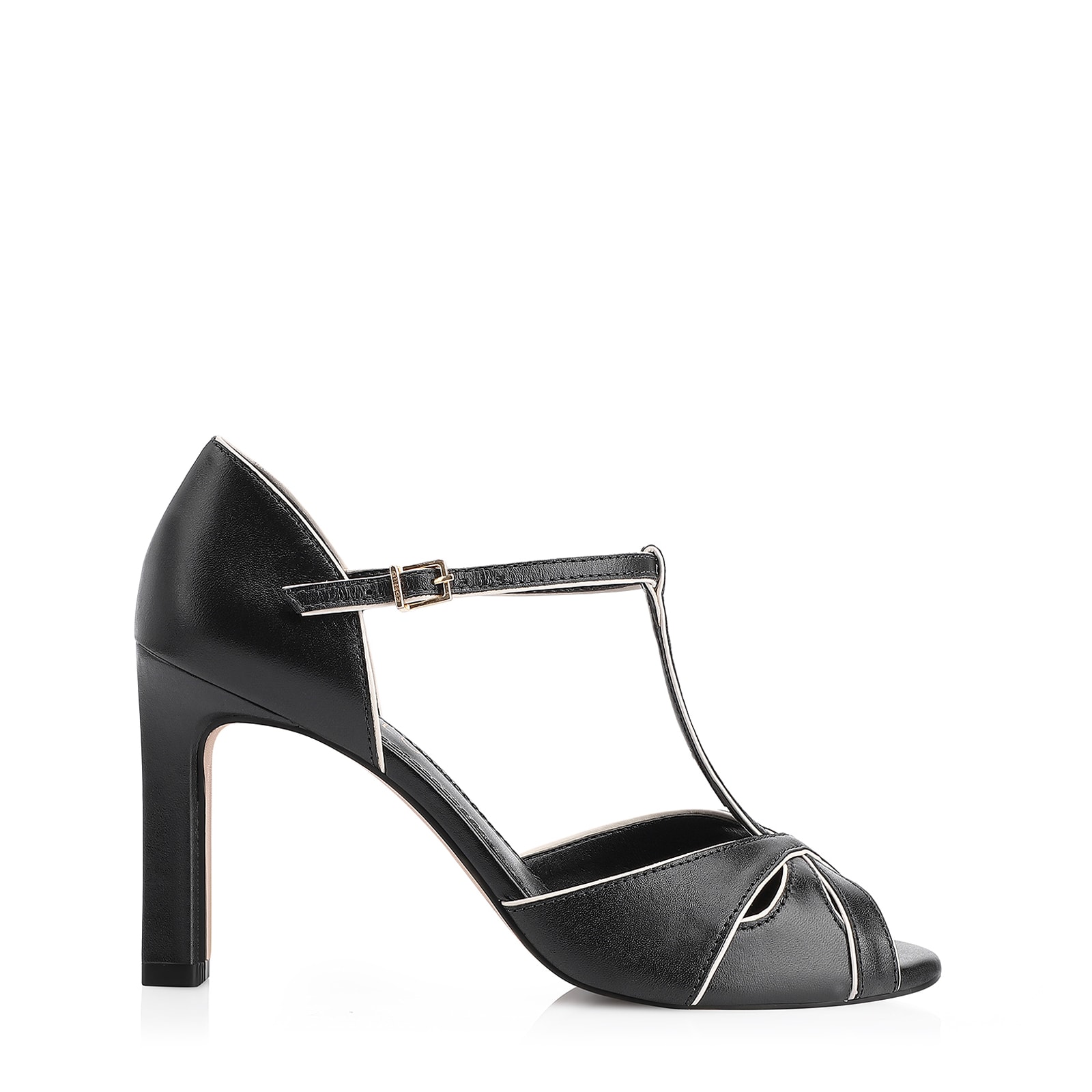 Sandália Couro Preto/Alt Off White
