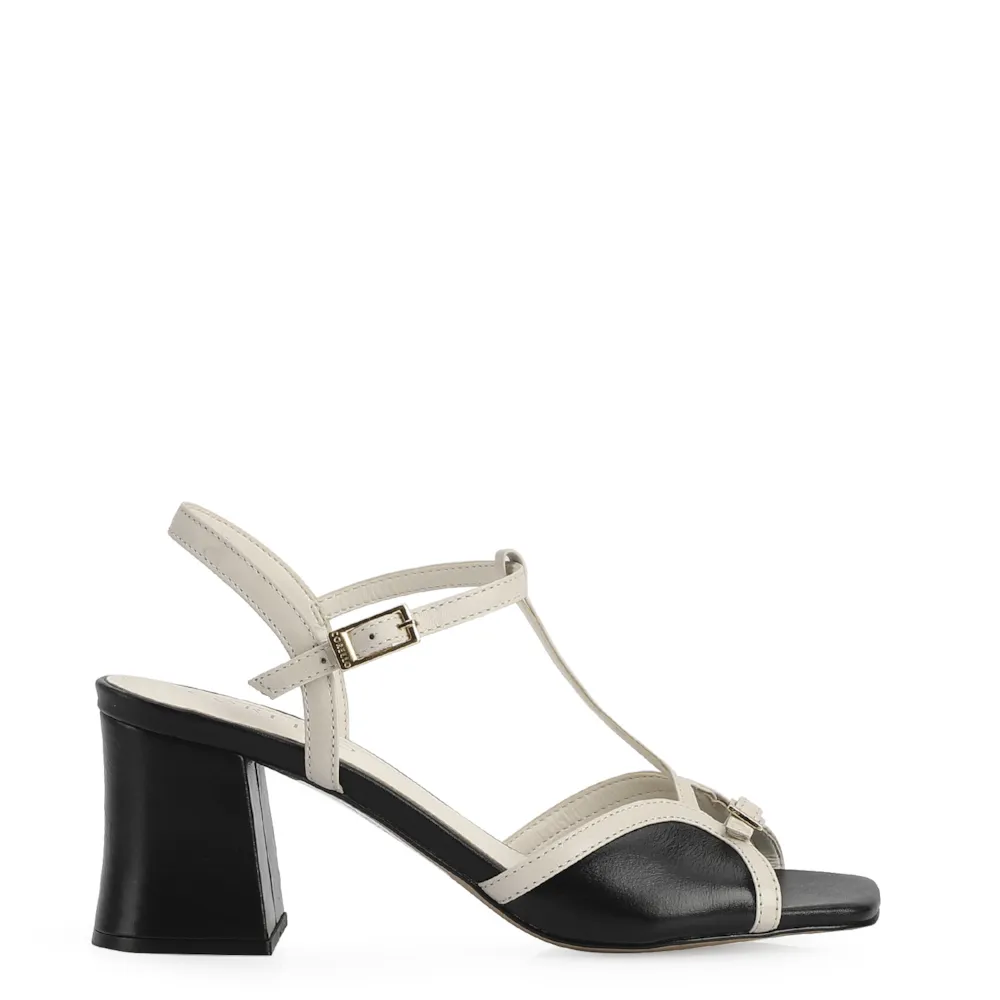 Sandália Couro Preto / Off-White - imagem 3