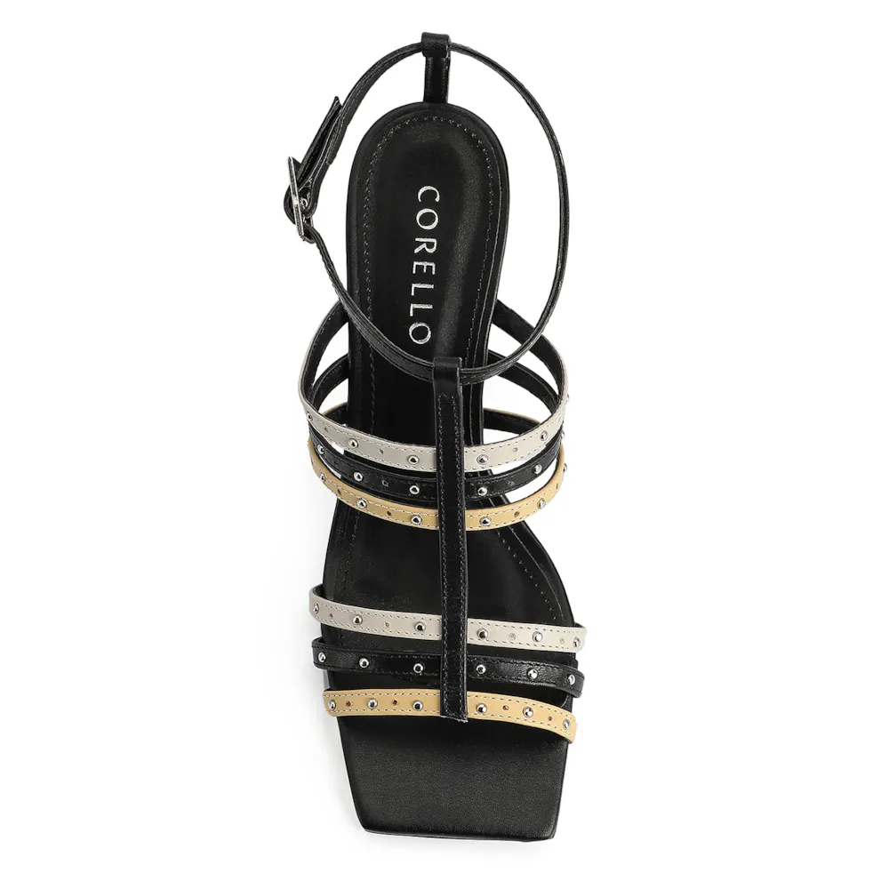 Sandália Couro Preto / Off White / Amarelo - imagem 6