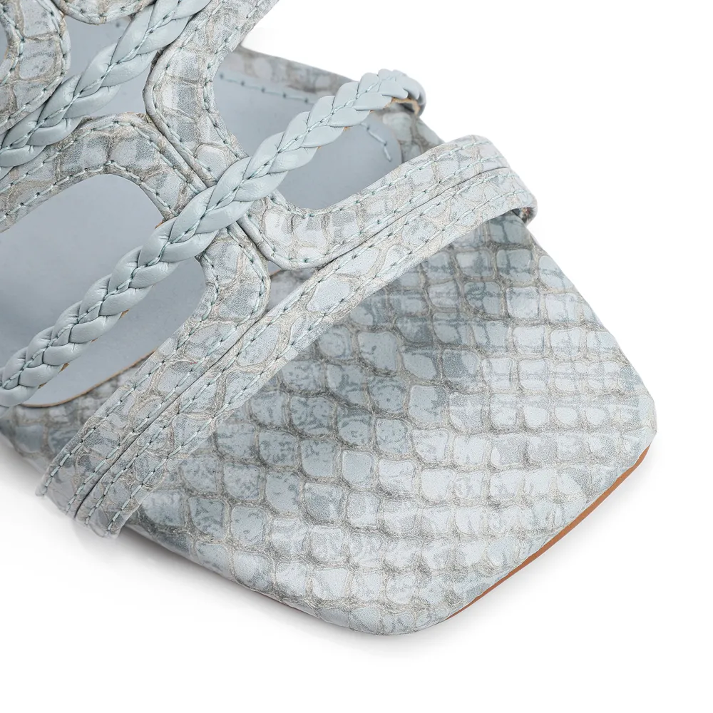 Sandália Couro Python Azul - imagem 6
