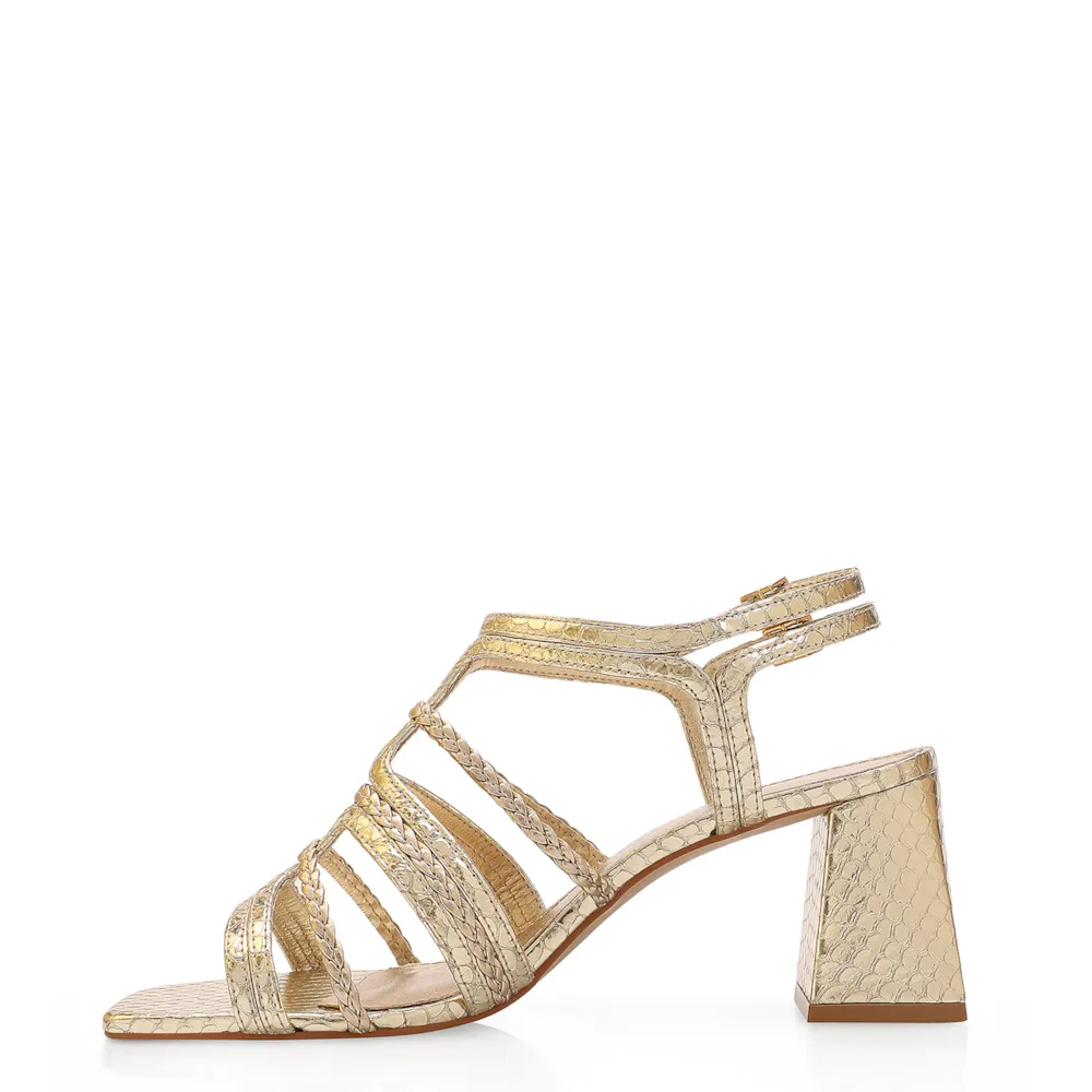 Sandália Couro Python Dourado - imagem 4