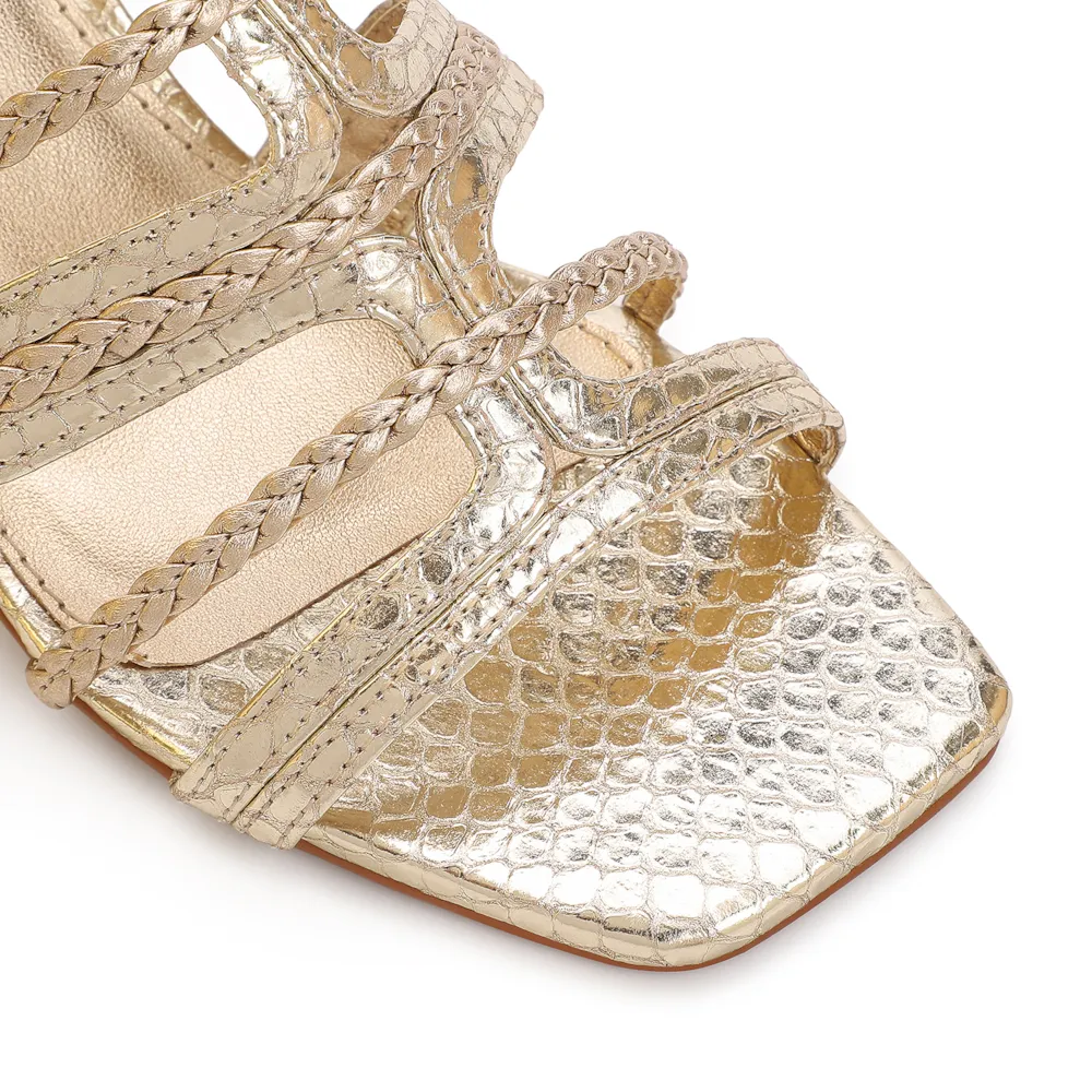 Sandália Couro Python Dourado - imagem 6