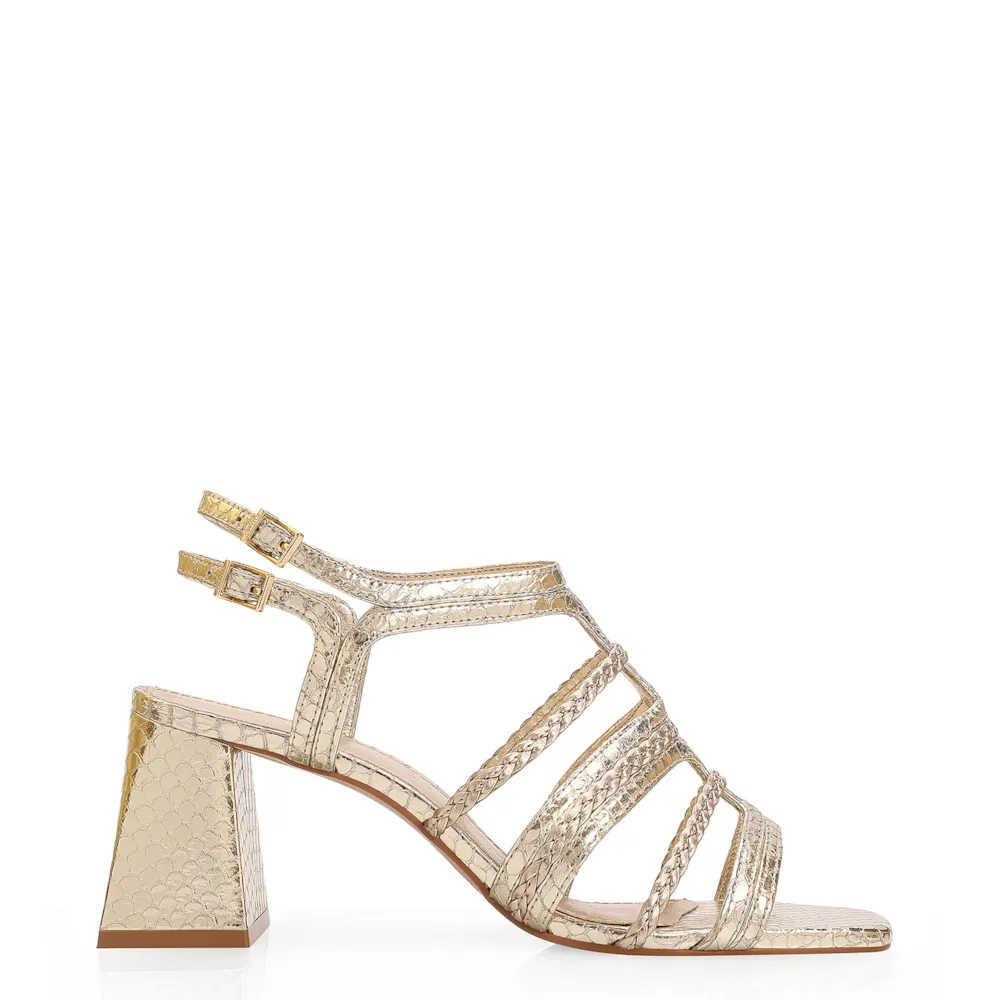 Sandália Couro Python Dourado - imagem 2