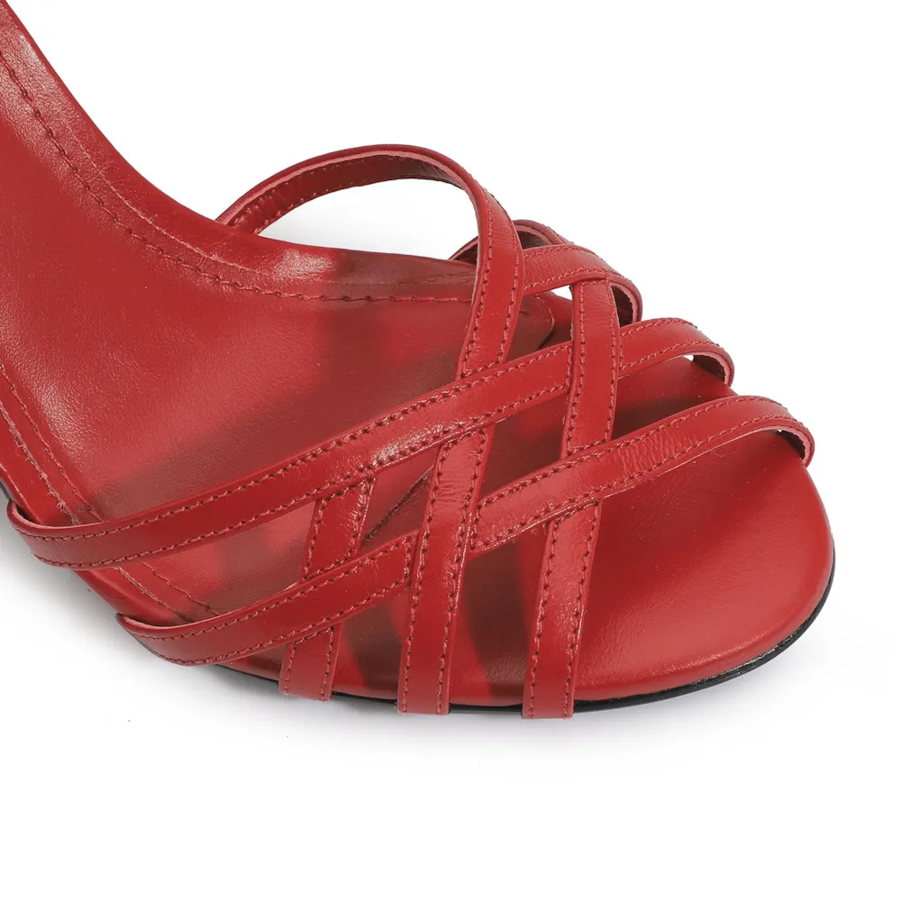 Sandália Couro Vermelho - imagem 7