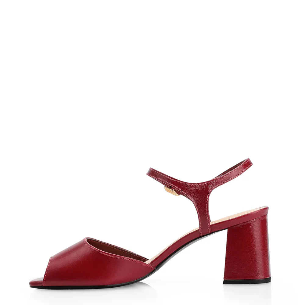 Sandália Couro Vermelho Cereja - imagem 4