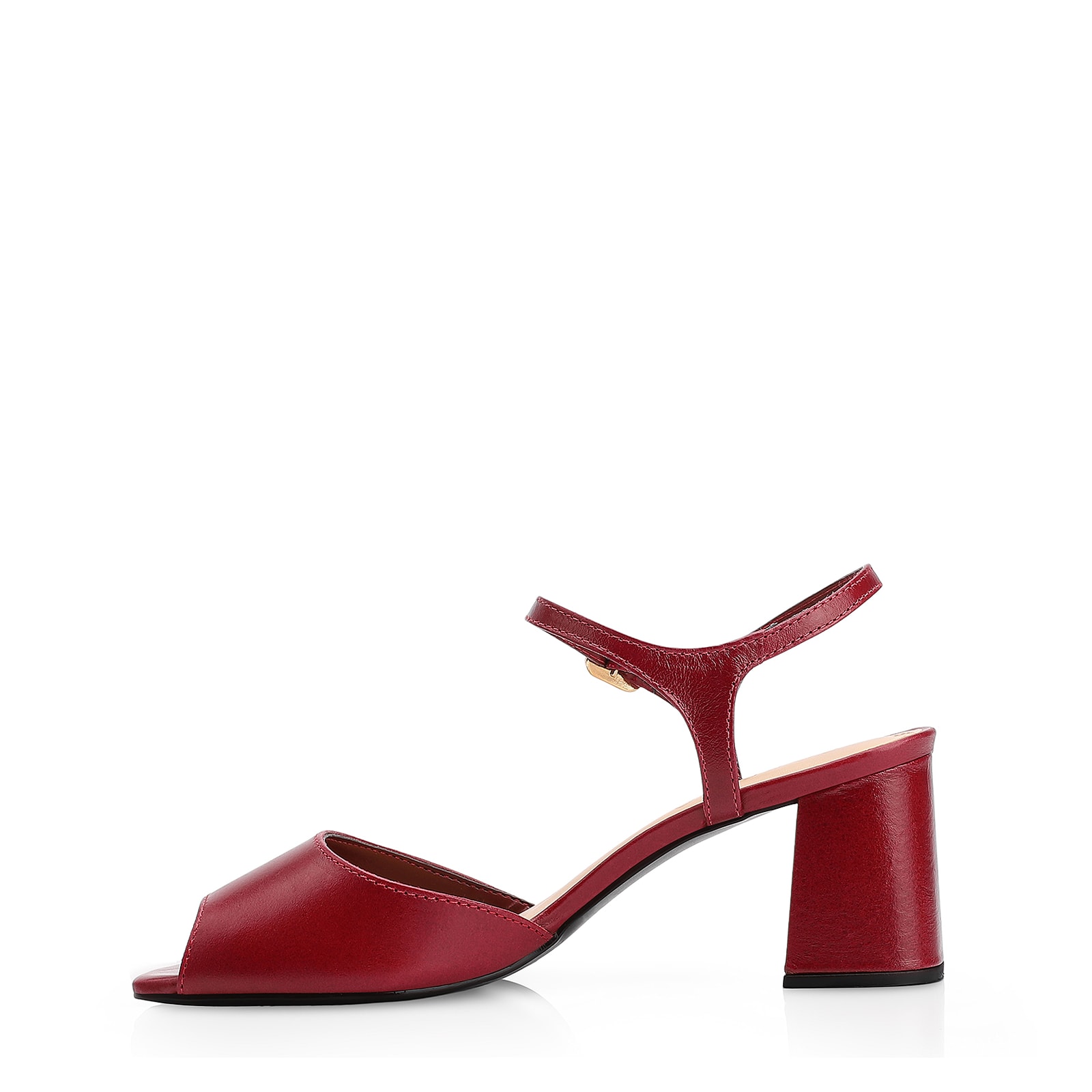 Sandália Couro Vermelho Cereja