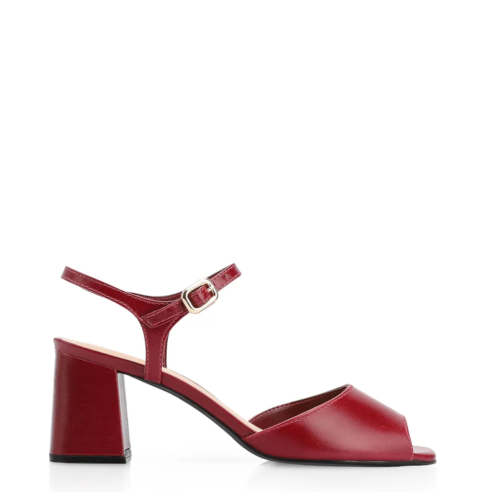 Sandália Couro Vermelho Cereja - imagem 2