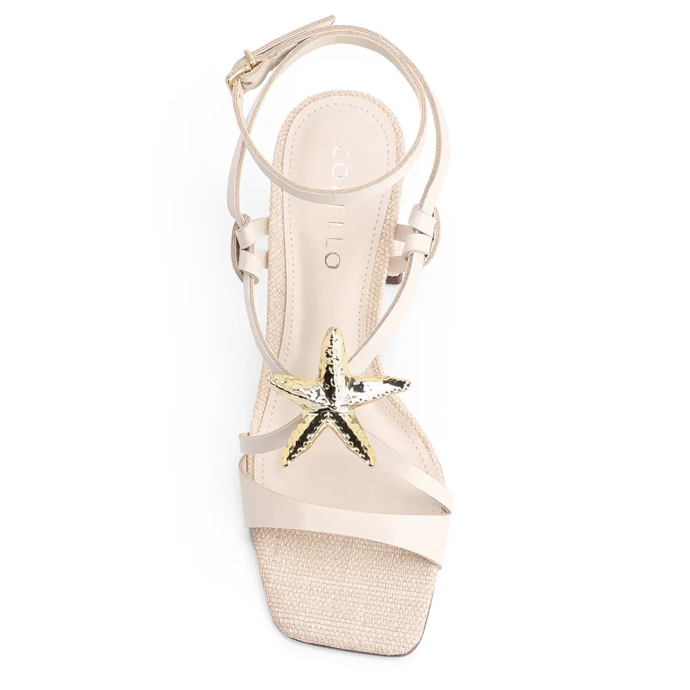 Sandália Estrela Do Mar Couro/Ráfia Off White - imagem 5
