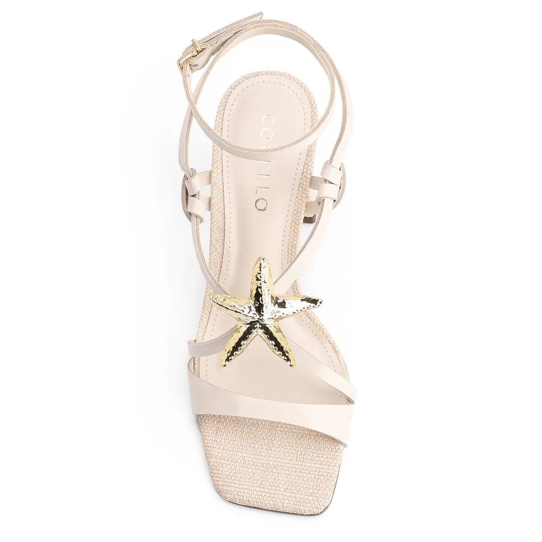 Sandália Estrela Do Mar Couro/Ráfia Off White - foto 5