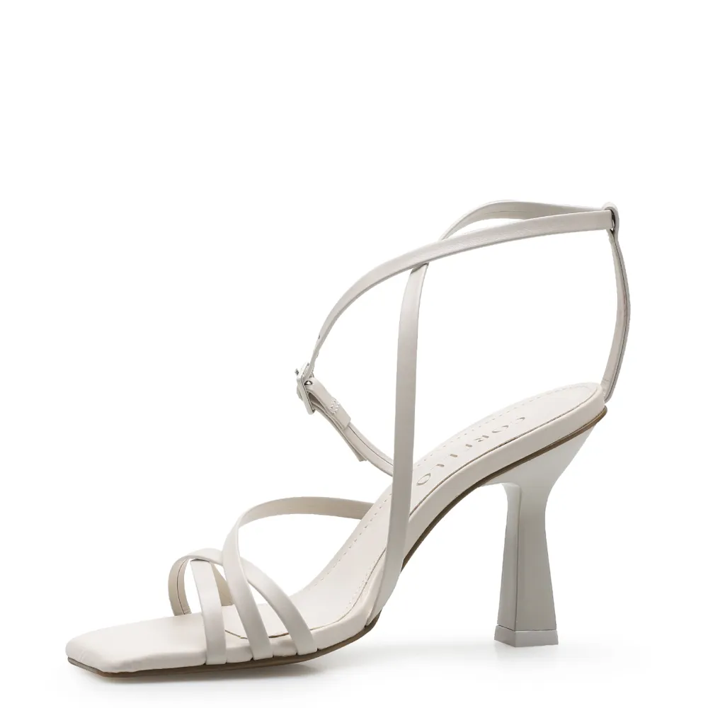Sandália Feminina Tiras Couro Off White - imagem 4