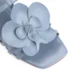 Sandália Flor Couro Azul - imagem 7