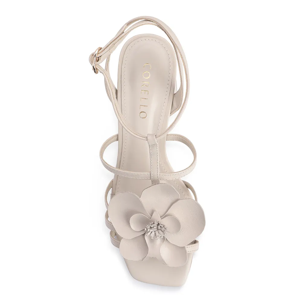 Sandália Flor Couro Off White - imagem 5