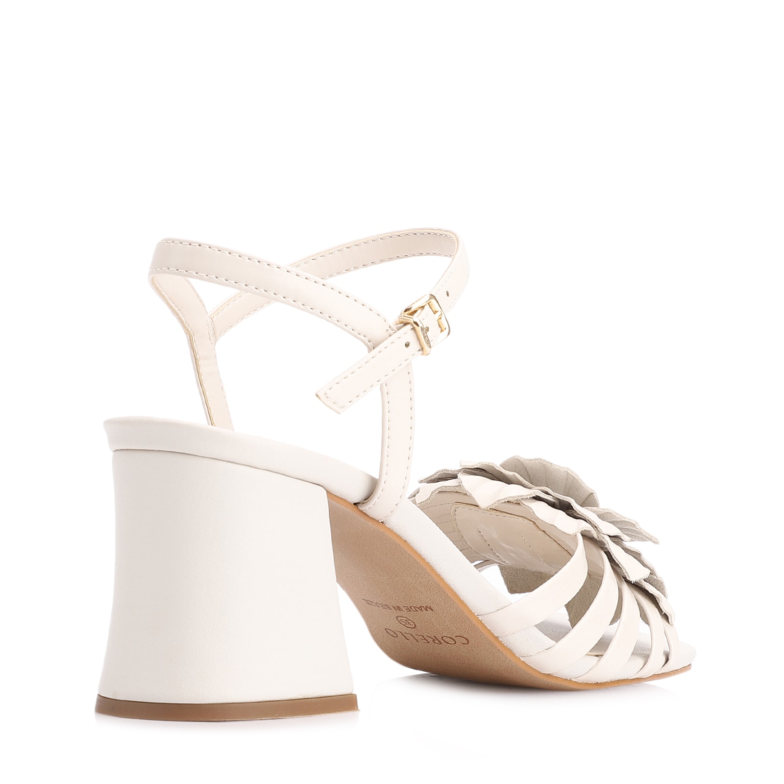 Sandália Flor Couro Off White/Alt Off White