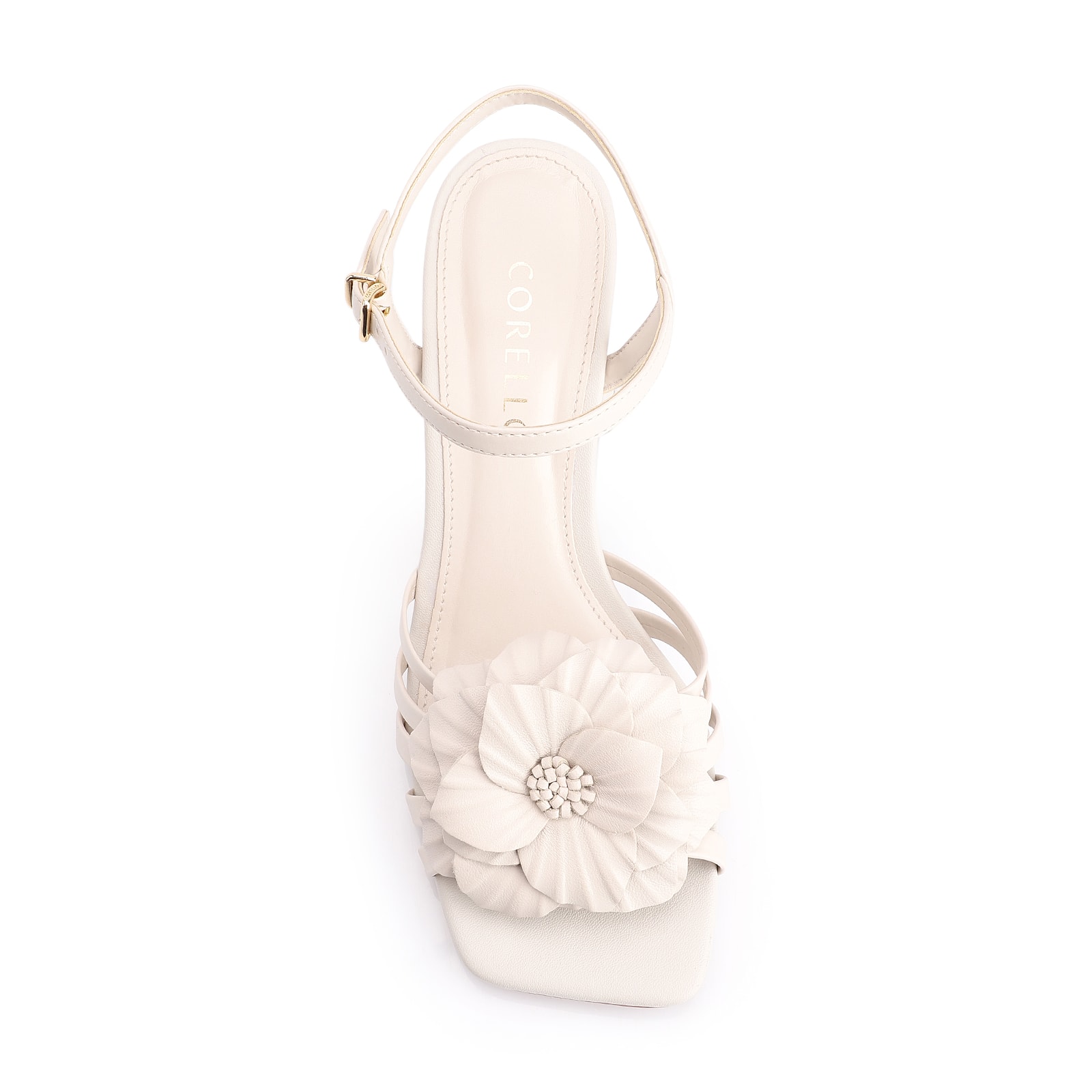 Sandália Flor Couro Off White/Alt Off White