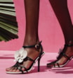 Sandália Flor Couro Preto/Off White - imagem 2