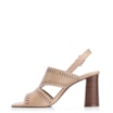 Sandália Laser Cut Couro Bege - imagem 5