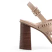 Sandália Laser Cut Couro Bege - imagem 8
