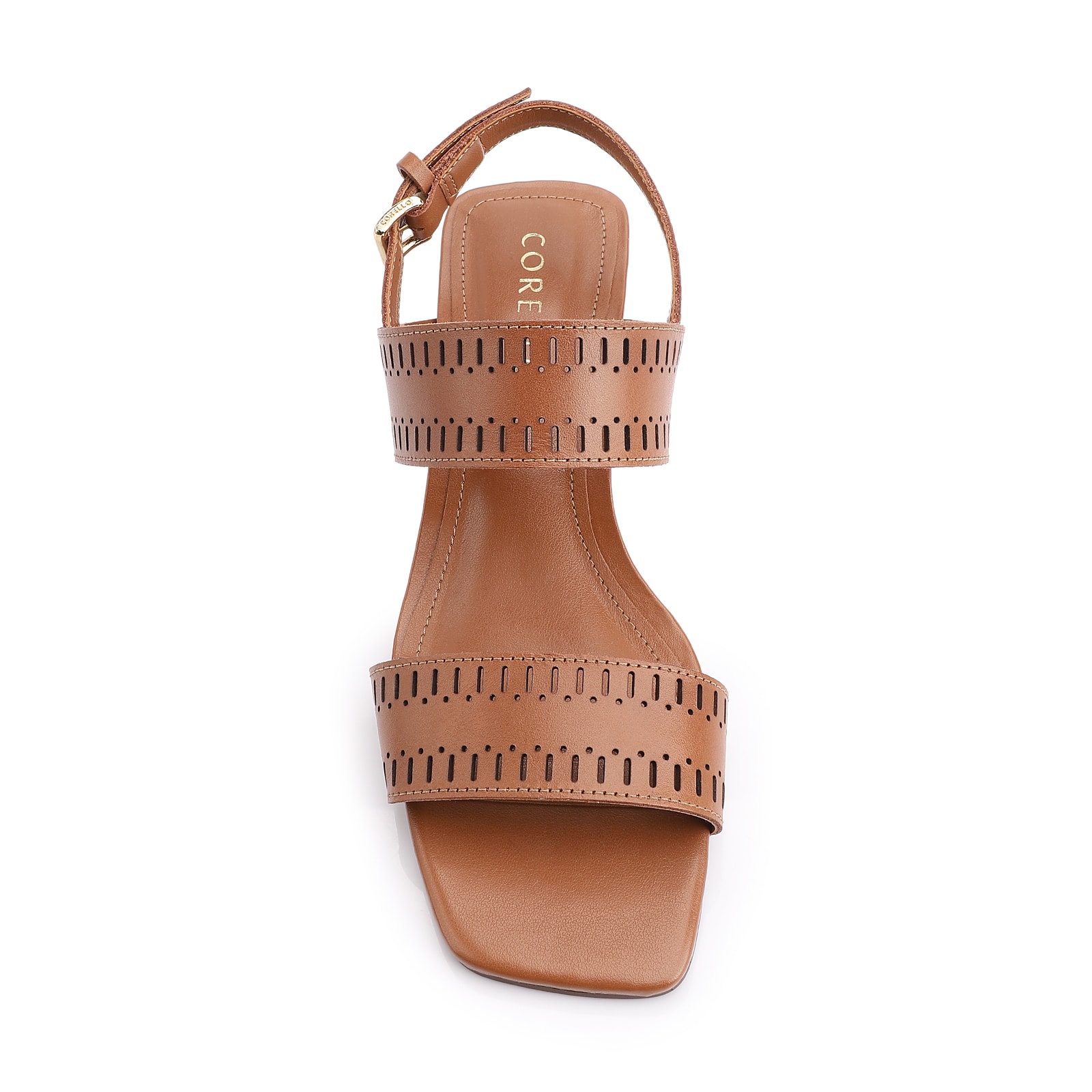 Sandália Laser Cut Couro Marrom