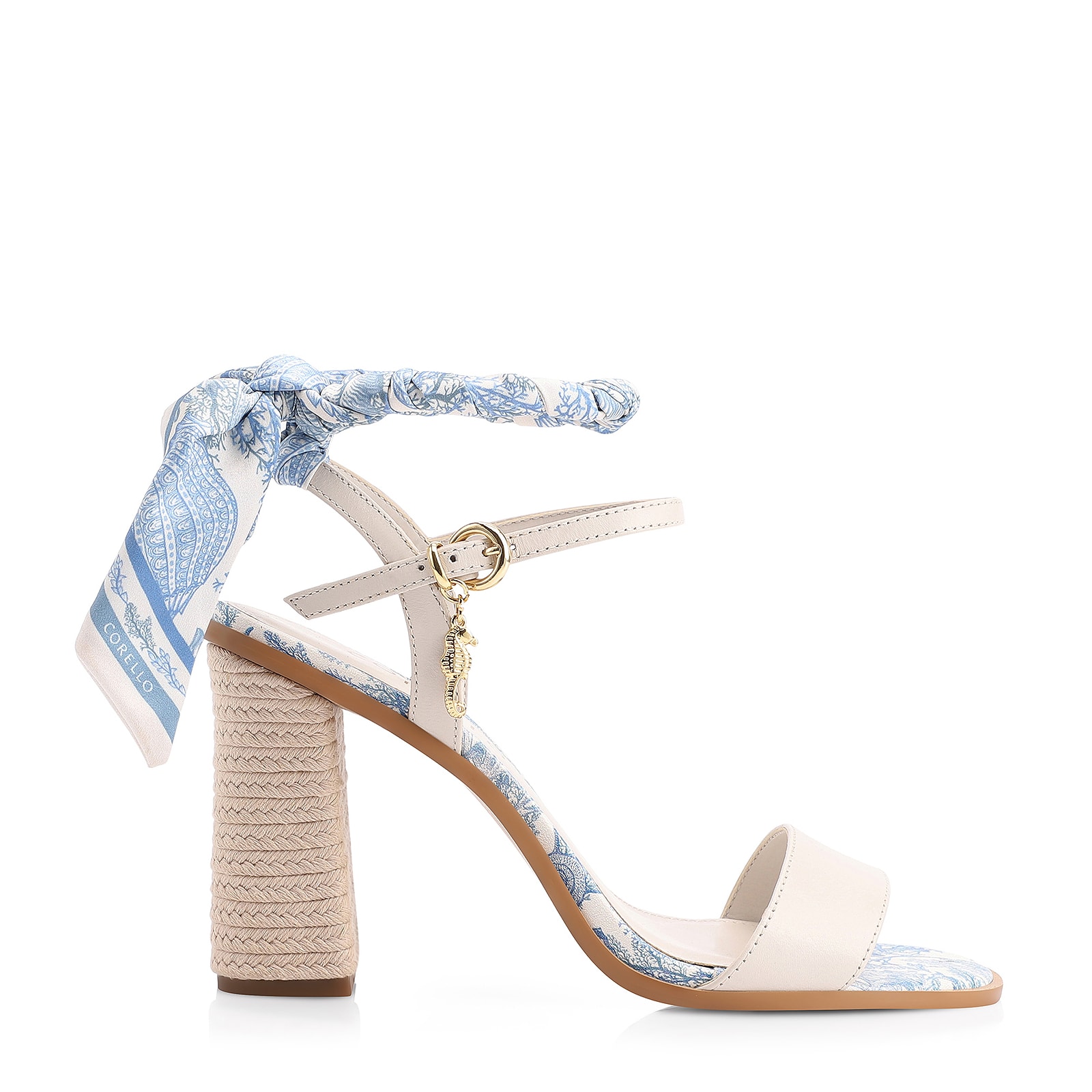 Sandália Lenço Couro Off White