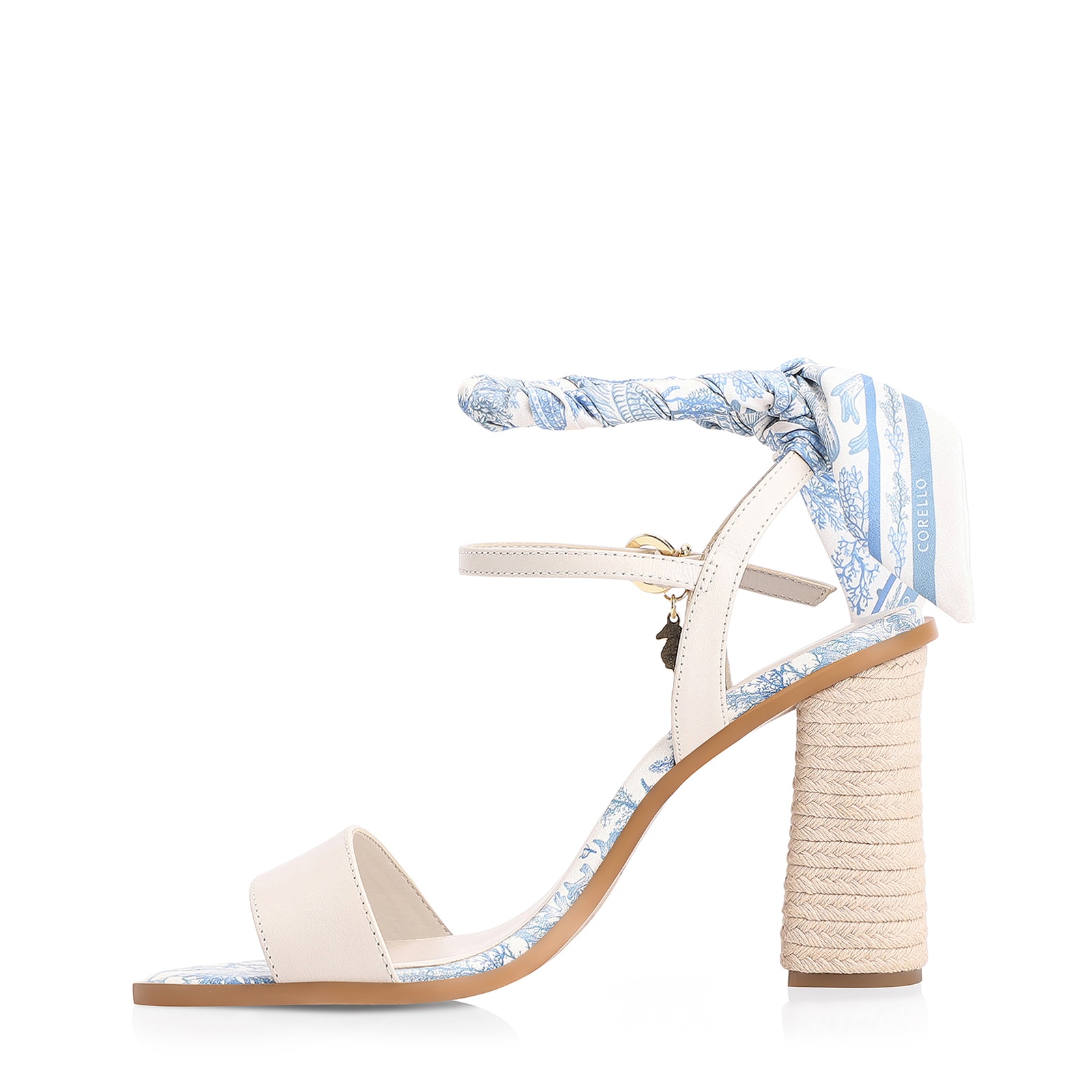Sandália Lenço Couro Off White
