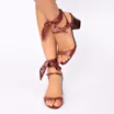 Sandália Lenço Couro Vermelho - imagem 2
