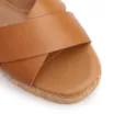 Sandália Marrom Claro Salto Alto Couro Anabela Tramada - imagem 6