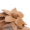 Sandália Marrom Claro Salto Anabela Couro Aplique Flor - imagem 8