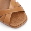 Sandália Marrom Claro Salto Bloco Alto Couro Tiras Transpassadas - imagem 6